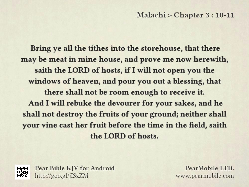 Malachi, Chapter 3:10-11